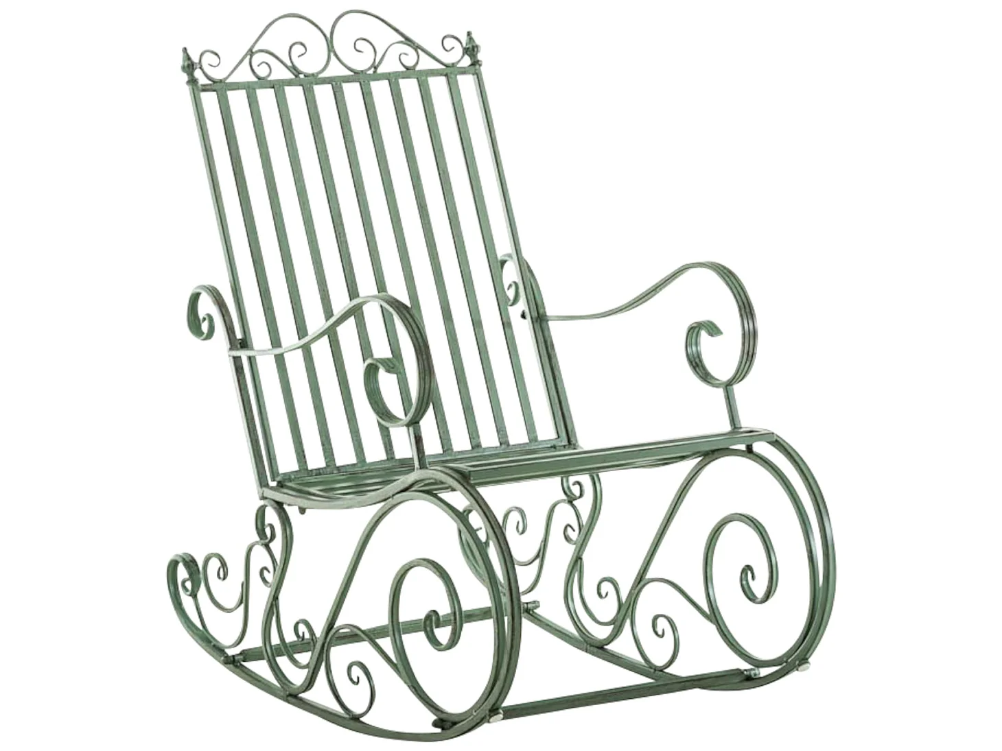 Lot de 2  Fauteuil à bascule - Métal & Antique clair - Vert antique - Smilla