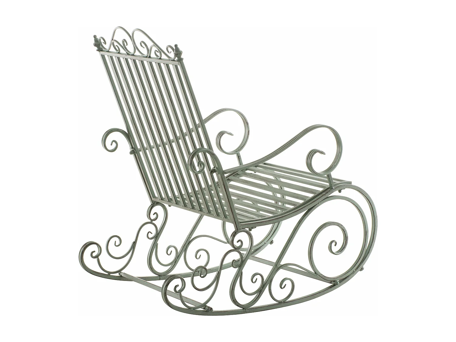 Fauteuil à bascule - Métal - Vert antique - Smilla