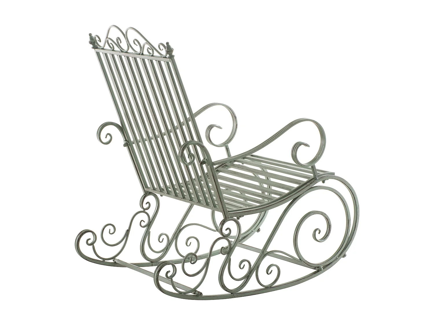 Fauteuil à bascule - Métal - Vert antique - Smilla