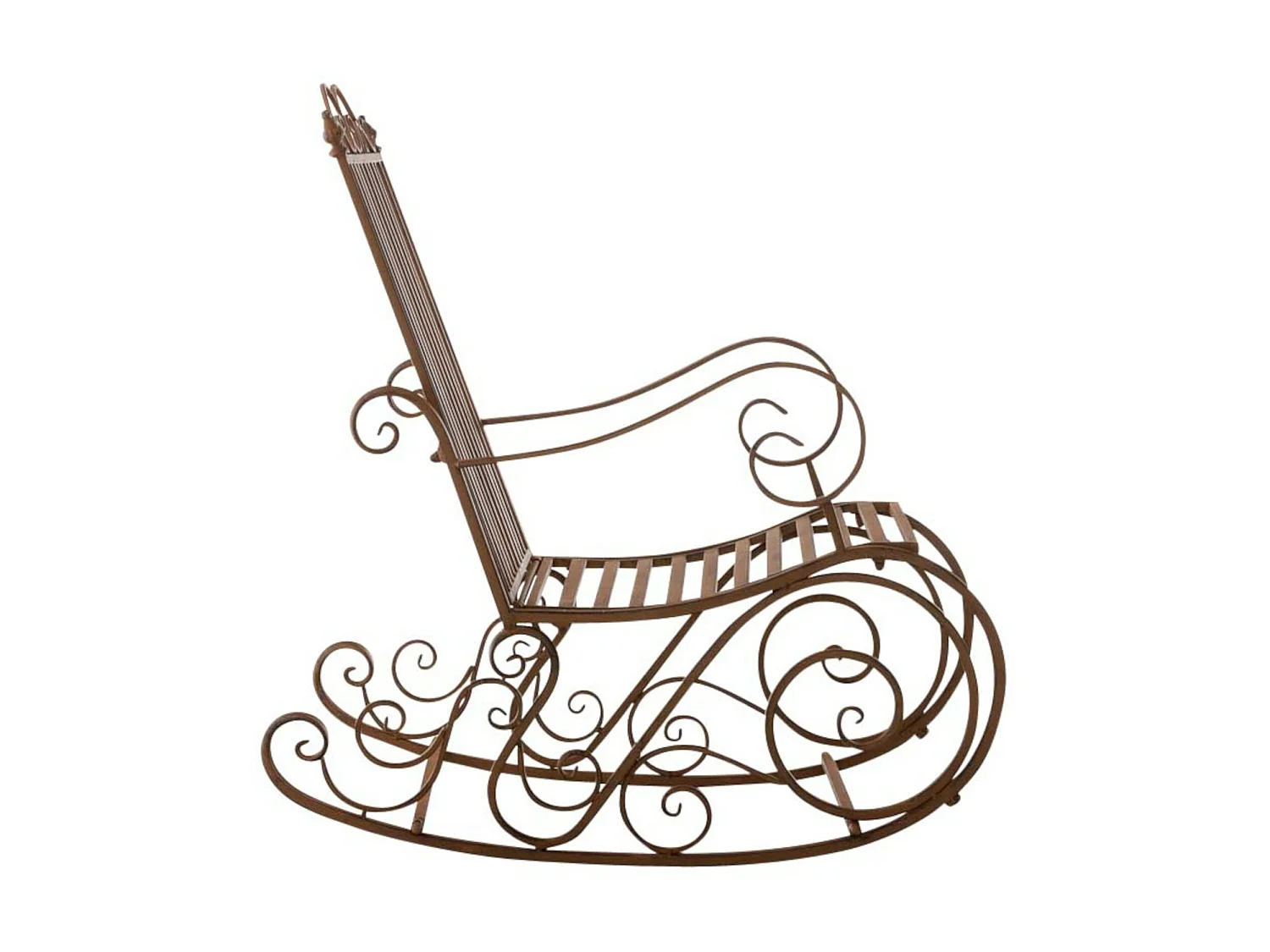 Lot de 2  Fauteuil à bascule - Métal & Antique clair - Marron - Smilla