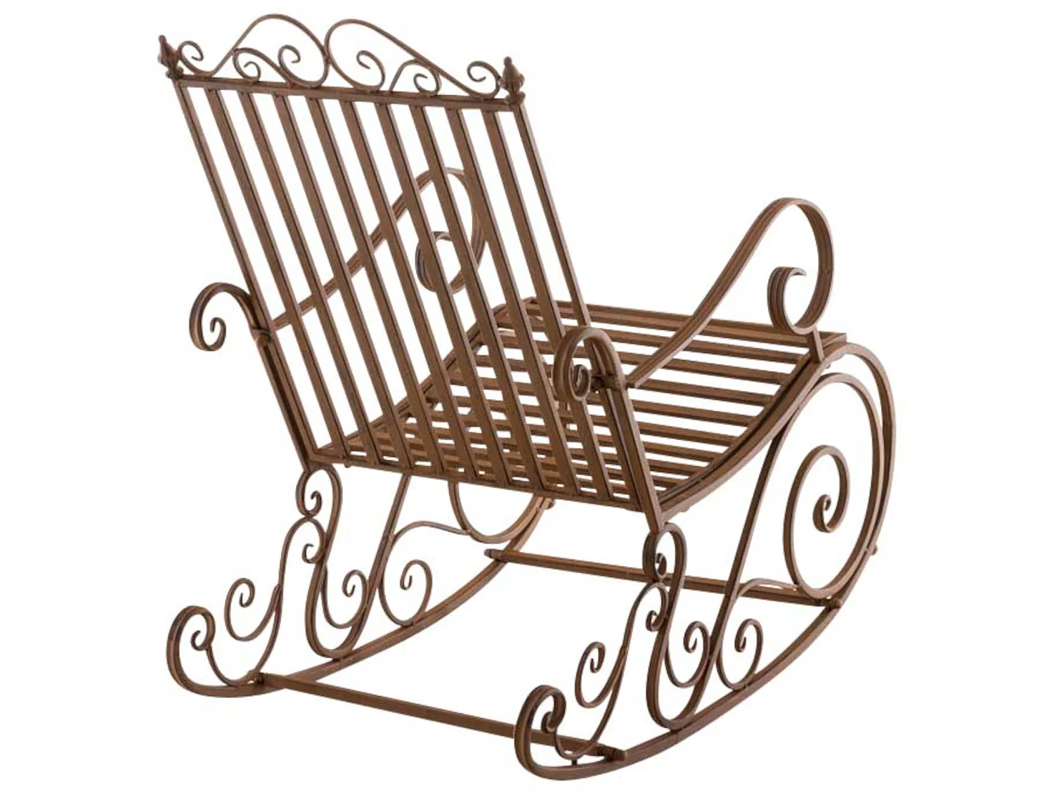 Lot de 2  Fauteuil à bascule - Métal & Antique clair - Marron - Smilla