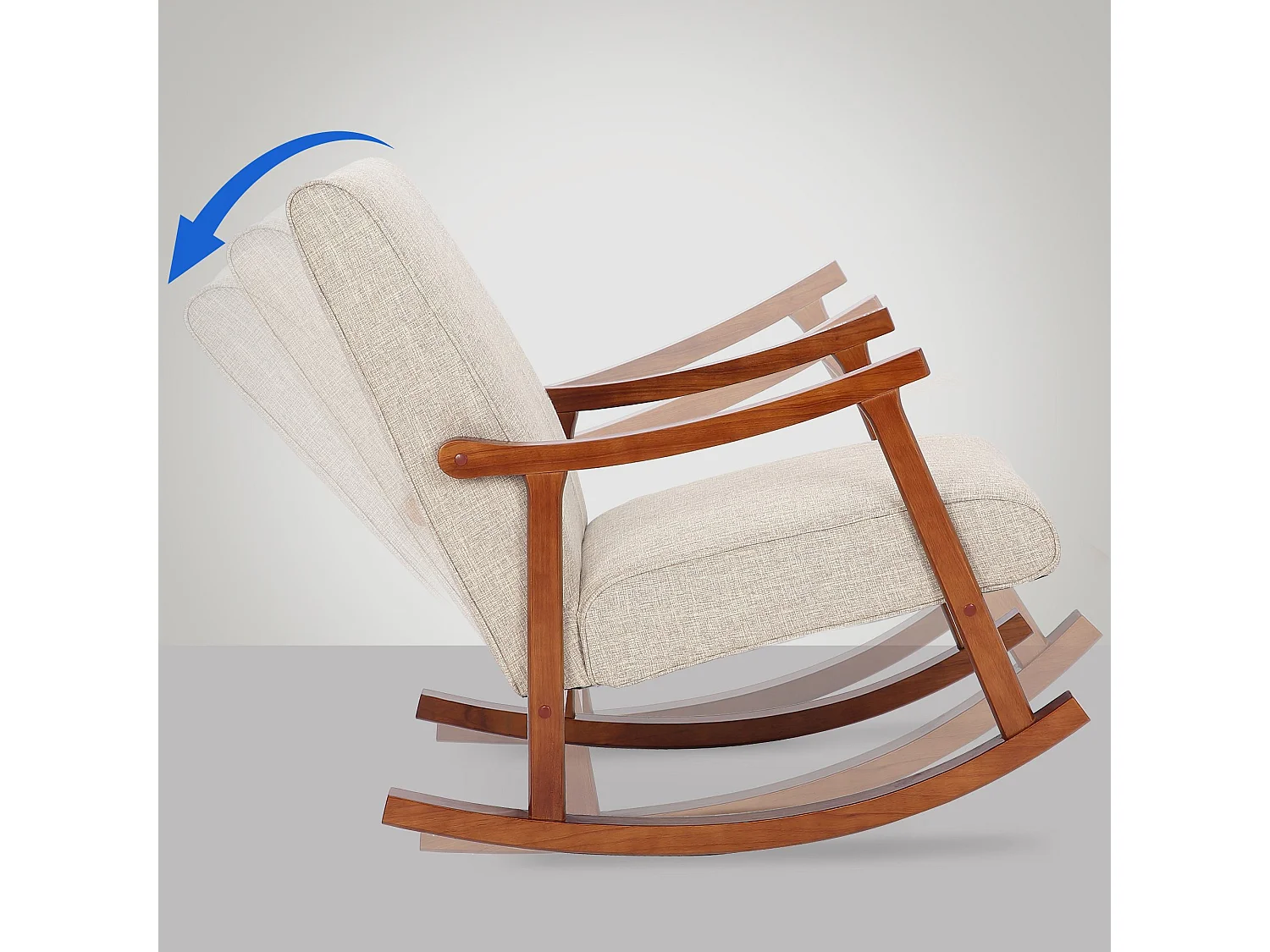 Fauteuil à bascule - Tissu - Crème - Morelia