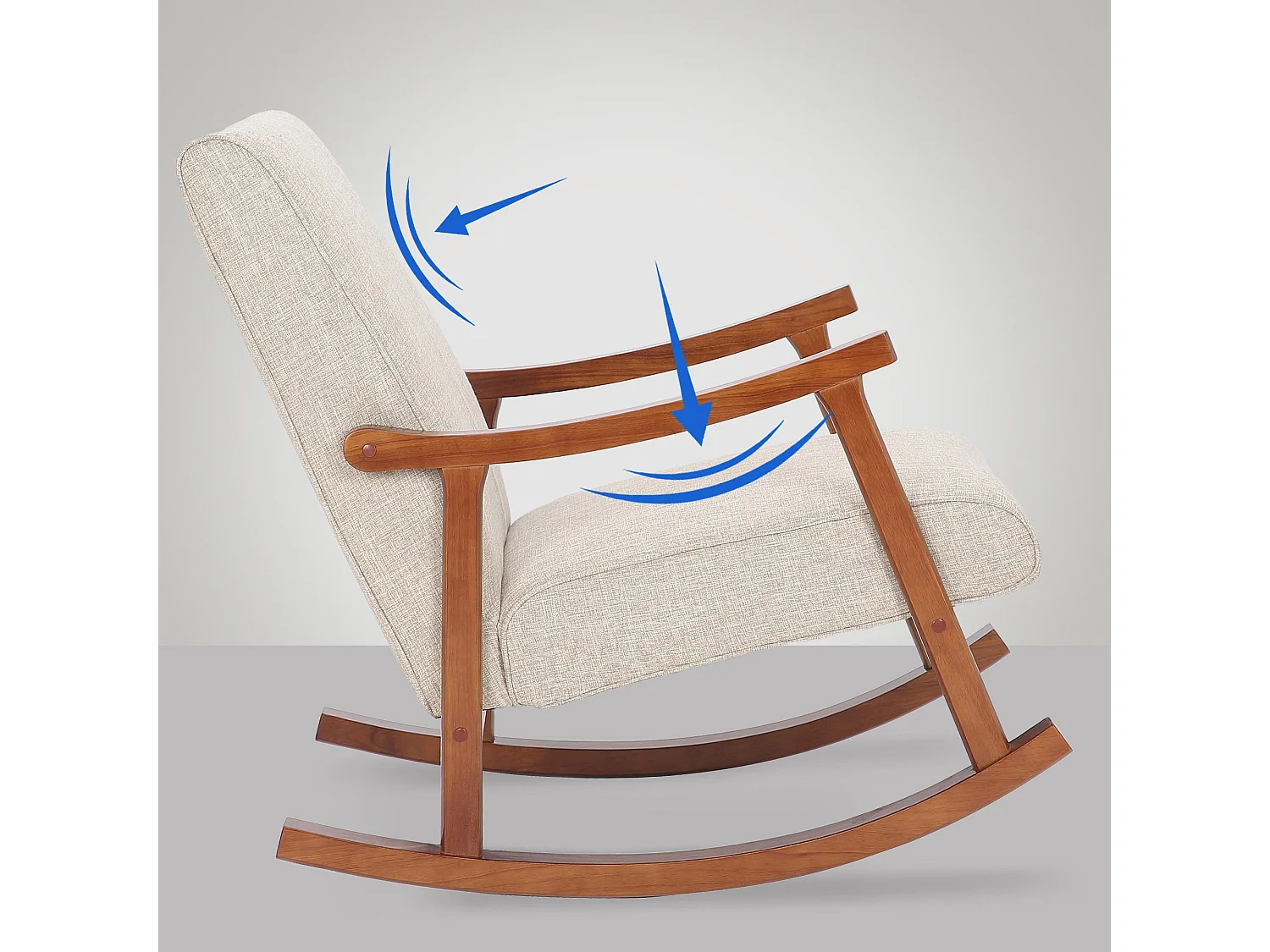 Fauteuil à bascule - Tissu - Crème - Morelia