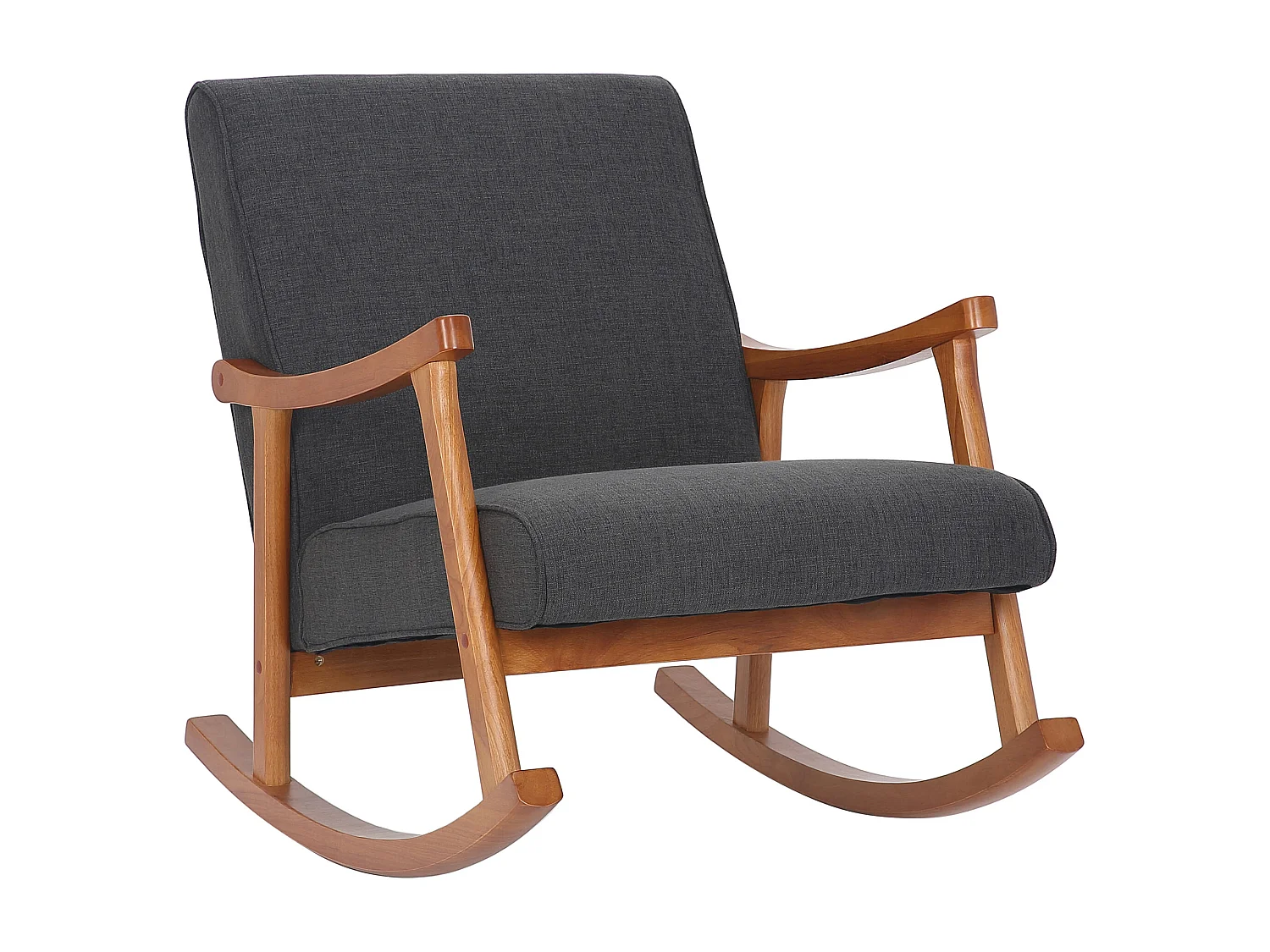 Fauteuil à bascule - Tissu & Noir - Gris foncé - Morelia