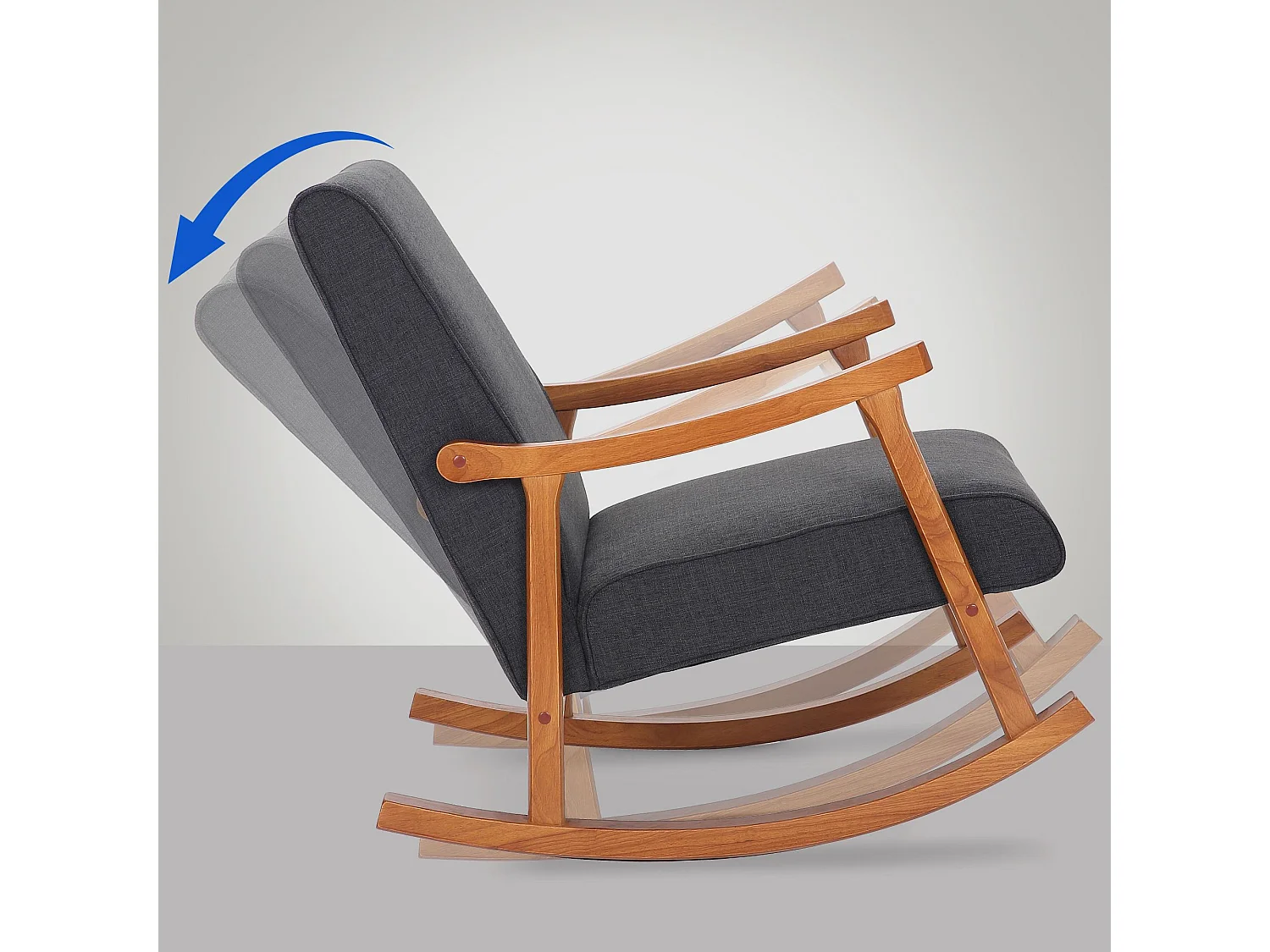 Fauteuil à bascule - Tissu - Gris foncé - Morelia