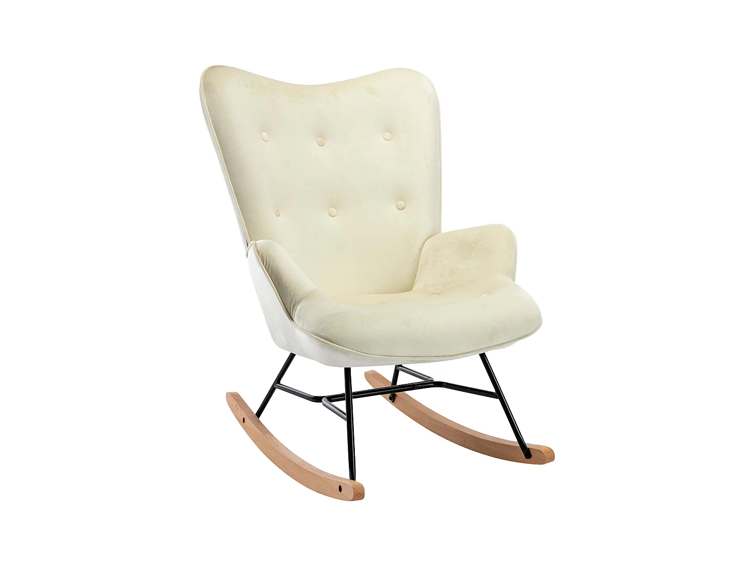 Fauteuils à bascule - Velours & Métal - Crème - Sanka