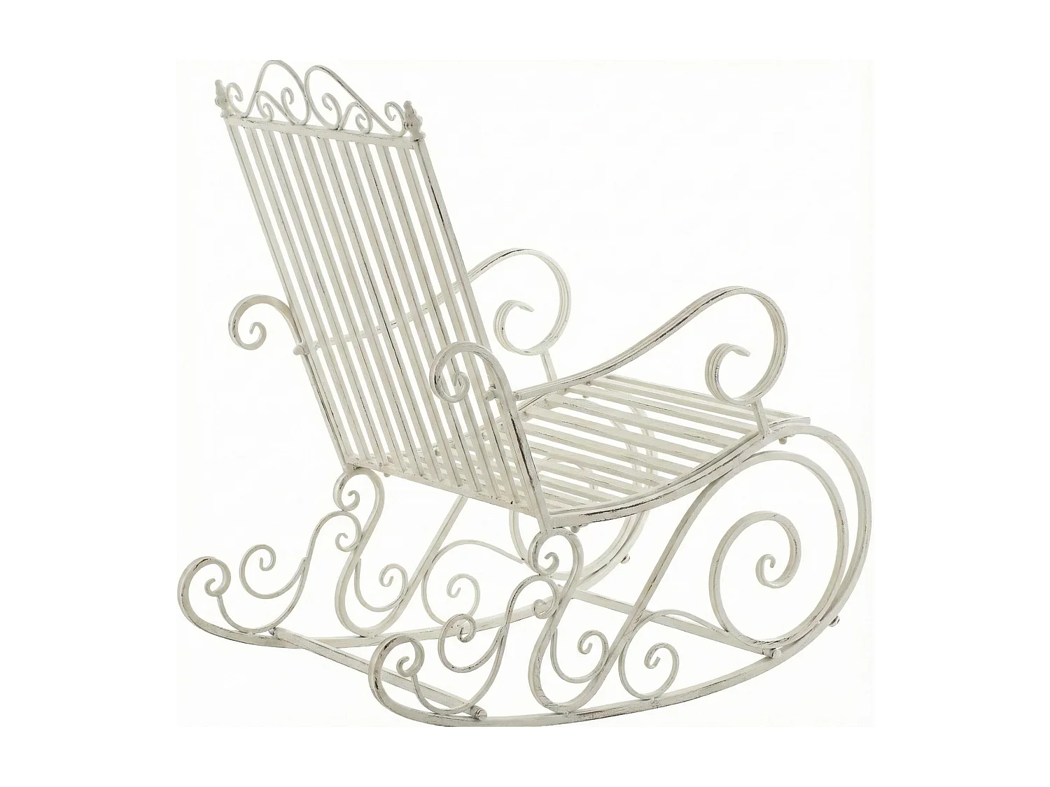 Fauteuil à bascule - Métal - Blanc antique - Smilla