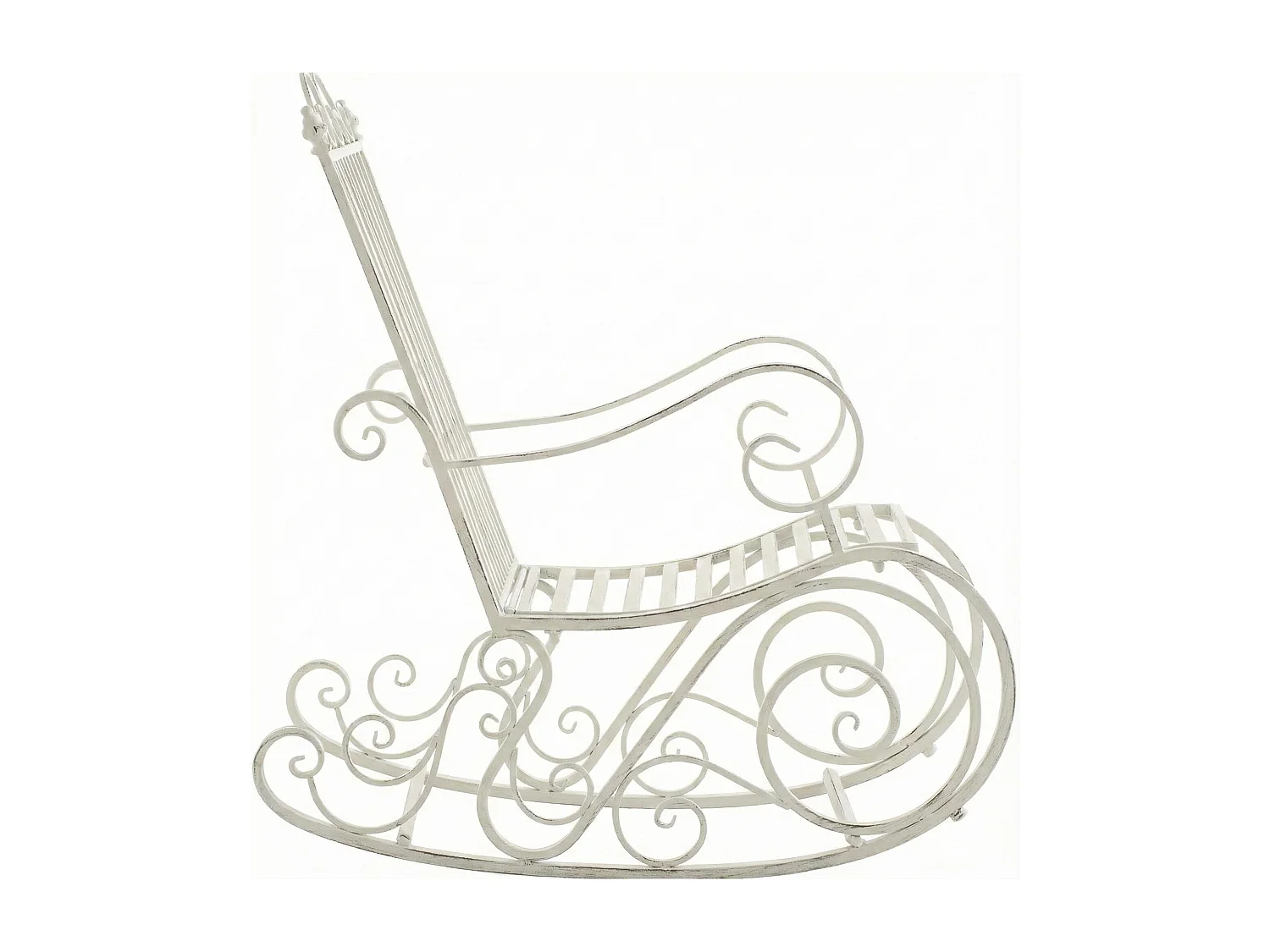 Fauteuil à bascule - Métal - Blanc antique - Smilla