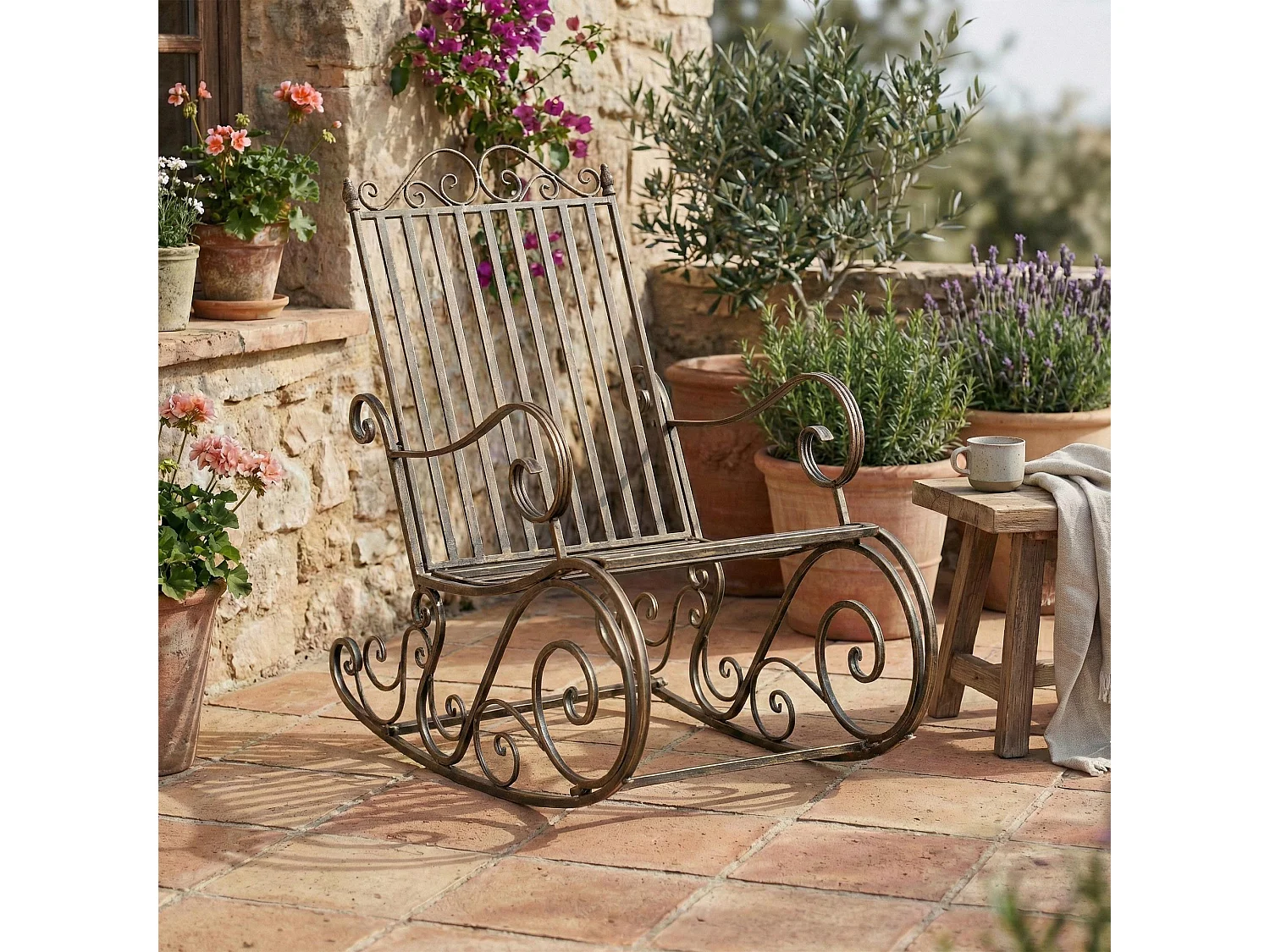 Fauteuil à bascule - Métal - Bronze - Smilla