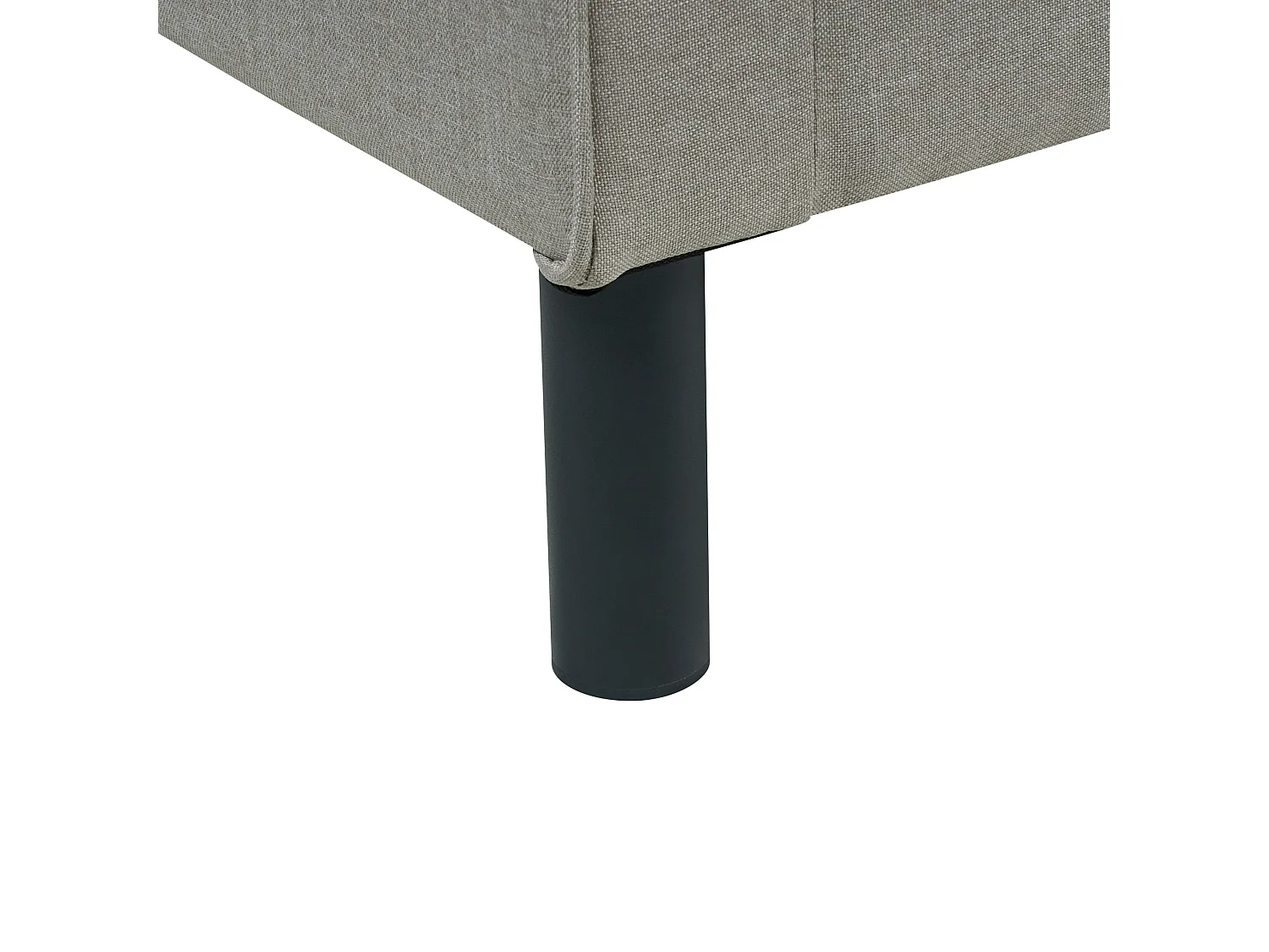 3-Sitzer Sofa Stoff grau mit Metallbeinen dicke Sitzkissen Dekokissen Fenstad