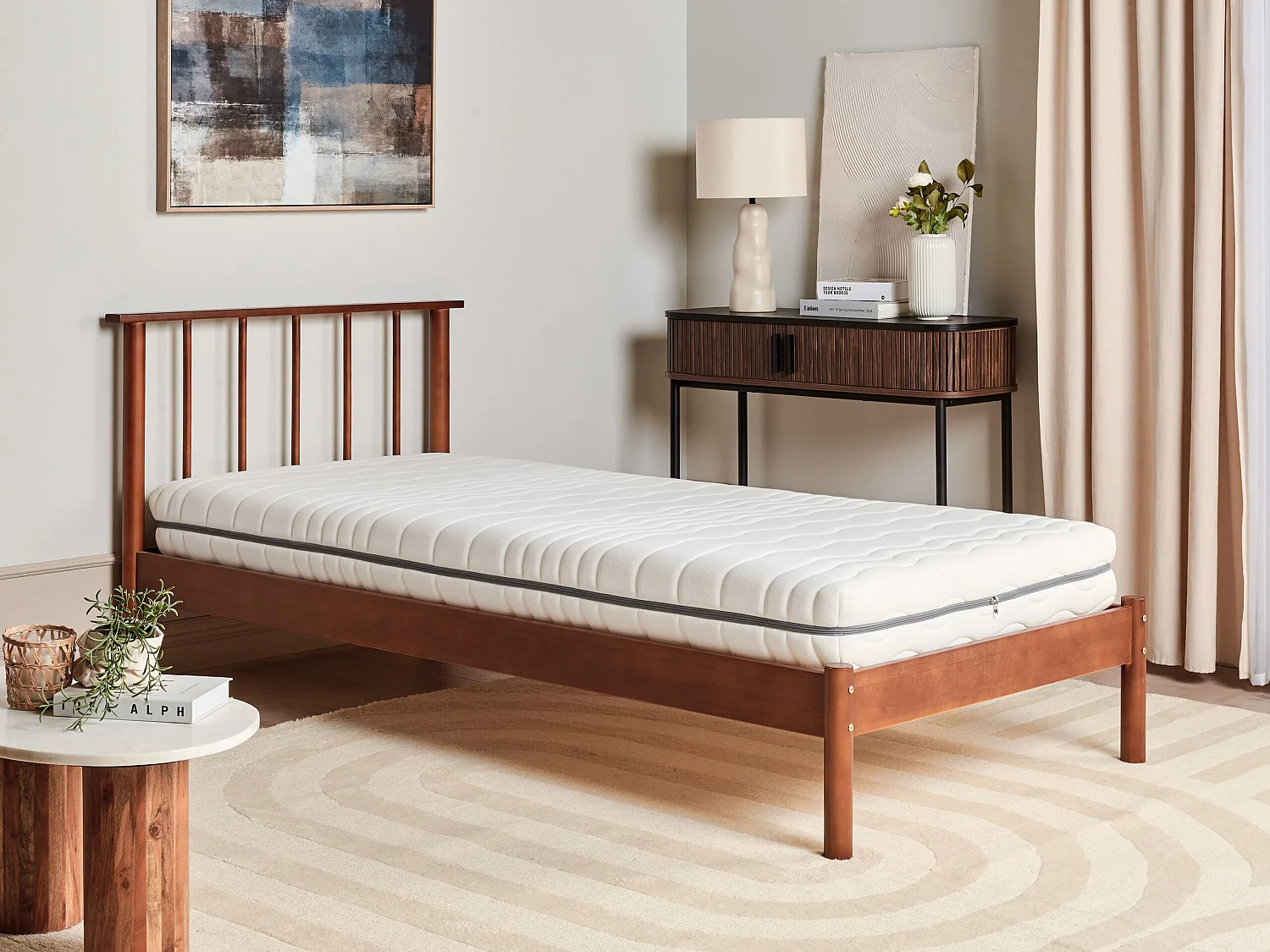 Matelas simple à mémoire de forme housse amovible 90 x 200 cm JOLLY