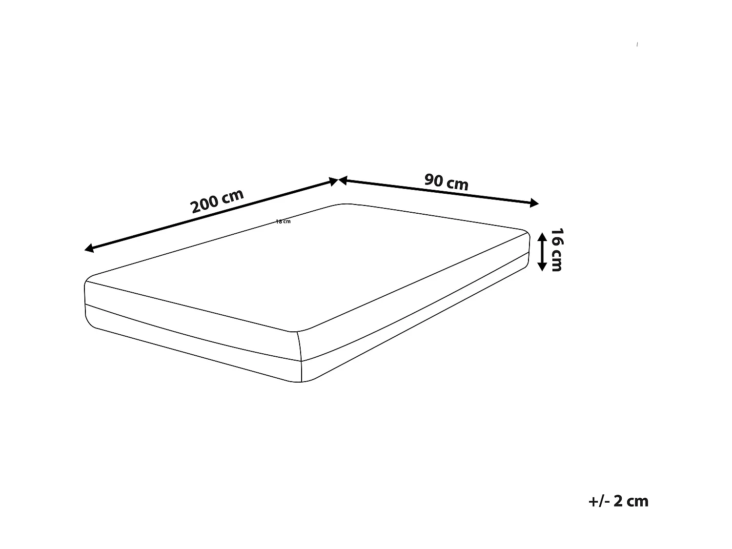 Matelas simple à mémoire de forme housse amovible 90 x 200 cm JOLLY