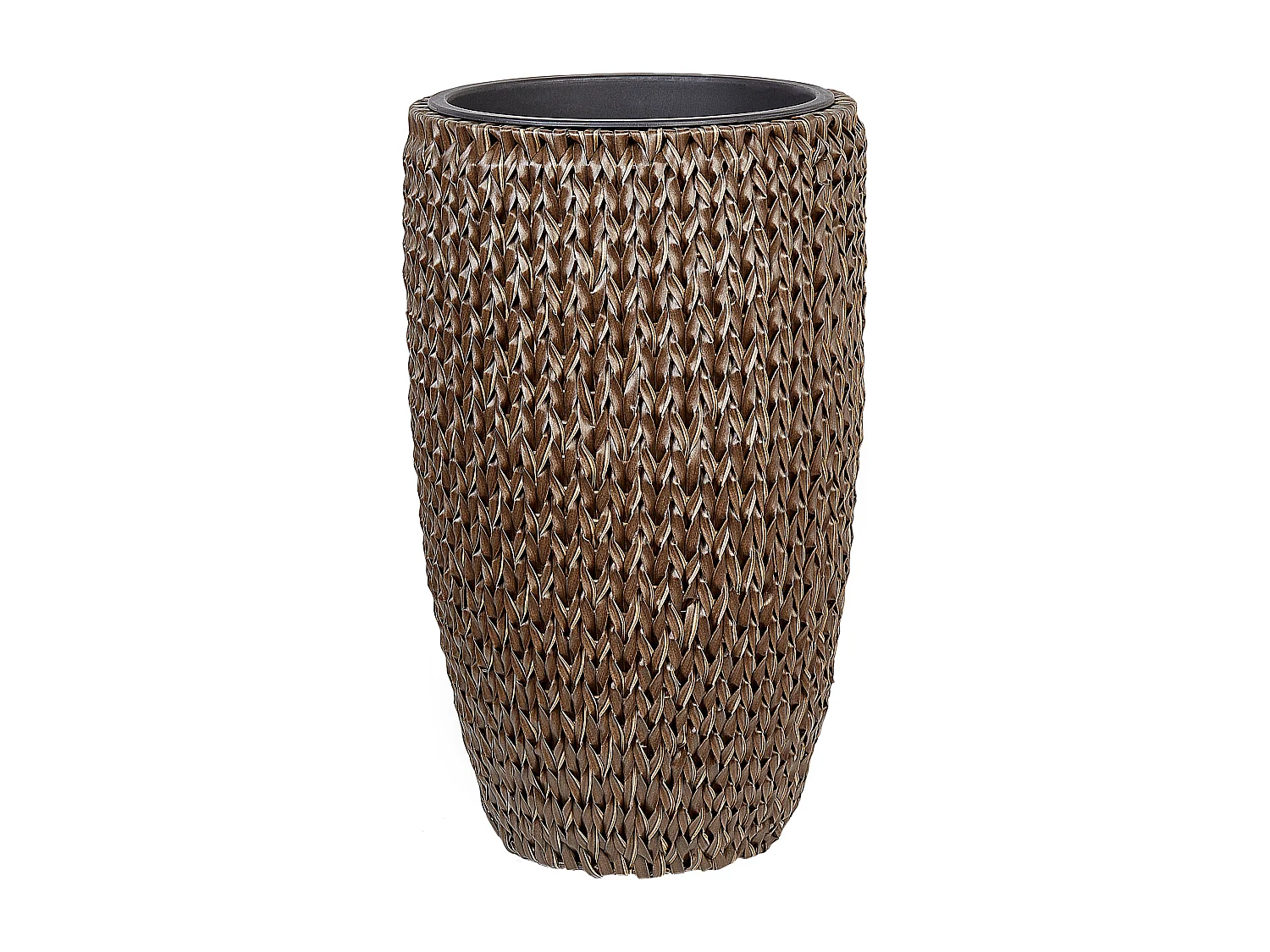 Set van 2 bloempotten CEDRUS PE rotan 37/45 cm Bruin