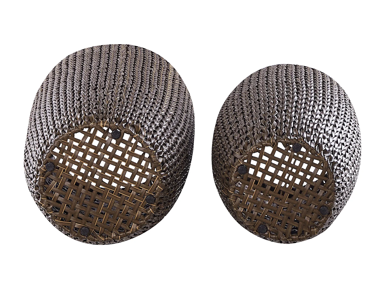 Set van 2 bloempotten CEDRUS PE rotan 37/45 cm Bruin