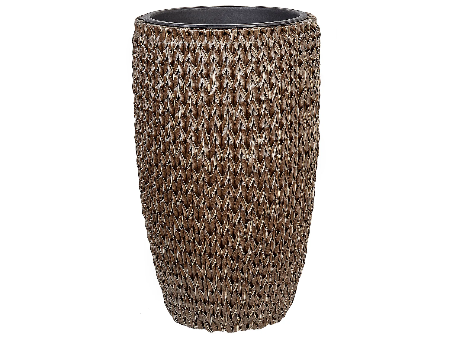 Set mit 2 Blumentöpfen CEDRUS PE Rattan 37/45 cm Braun