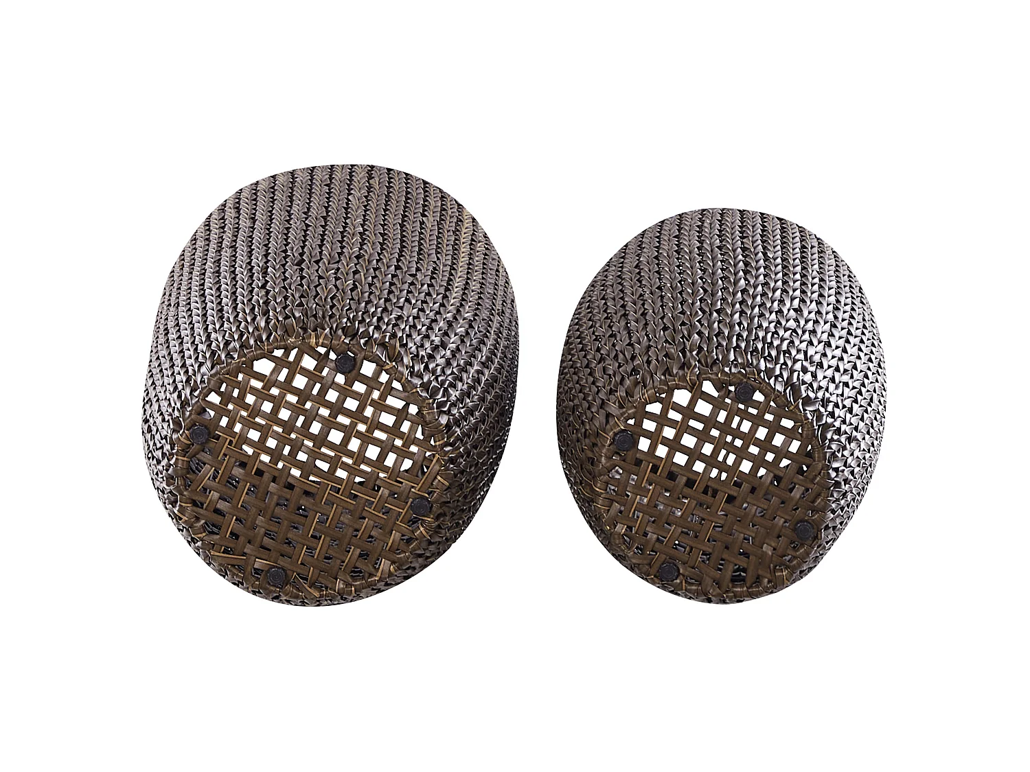 Set mit 2 Blumentöpfen CEDRUS PE Rattan 37/45 cm Braun