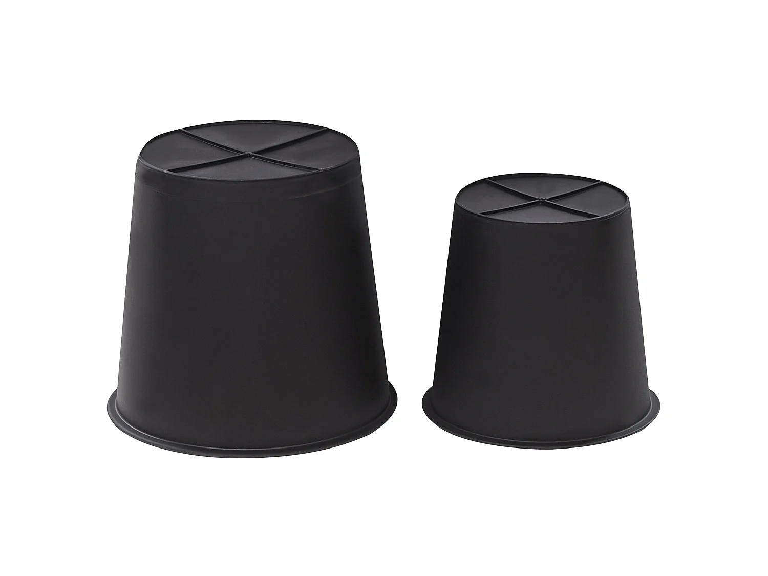 Set mit 2 Blumentöpfen CEDRUS PE Rattan 37/45 cm Braun