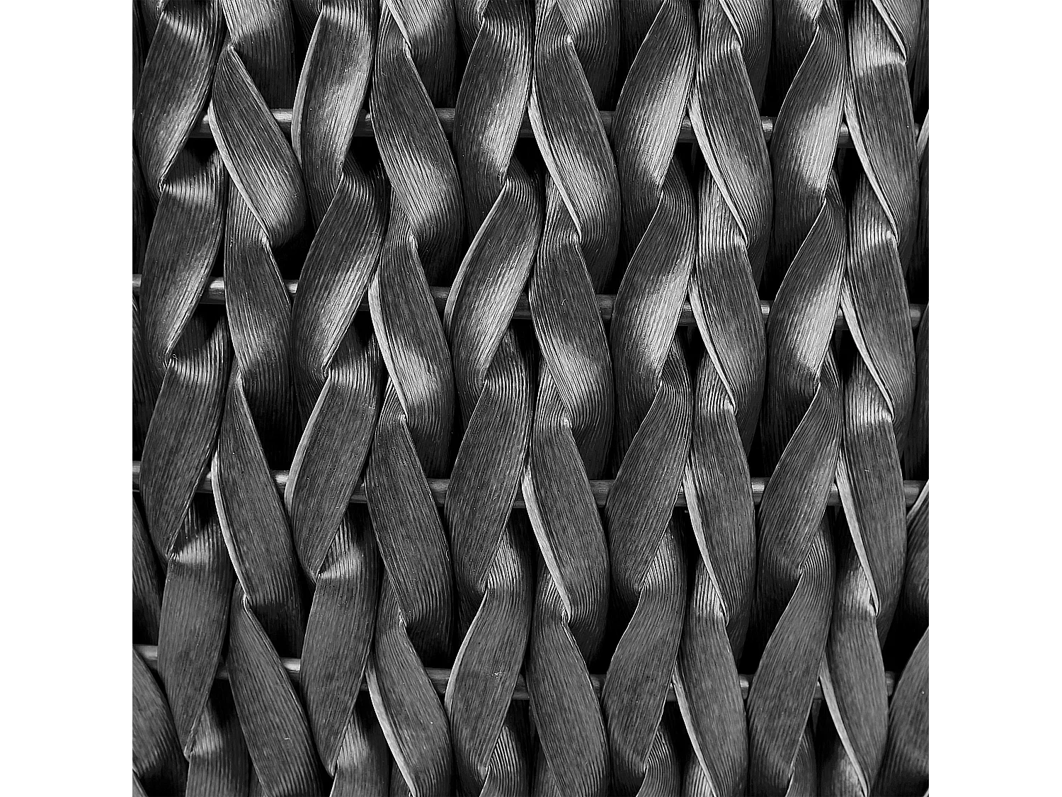 Blumentopf 2er Set Rattan schwarz rund hoch Outdoor Indoor mit Innentopf Cedrus