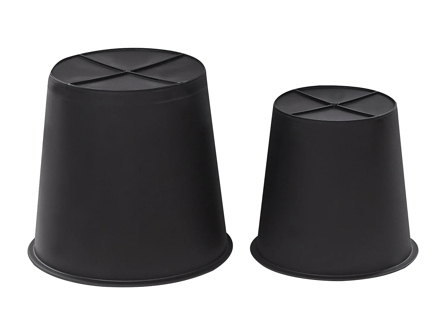 Lot de 2 pots de fleurs CEDRUS 37/45 cm Noir