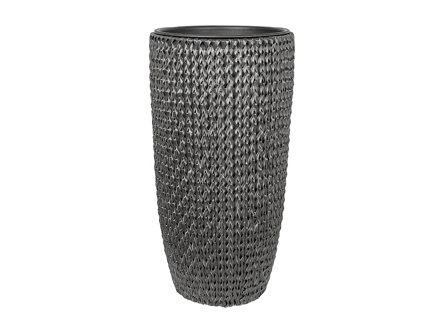 Conjunto de 2 macetas CEDRUS Ratán sintético 37/45 cm Negro