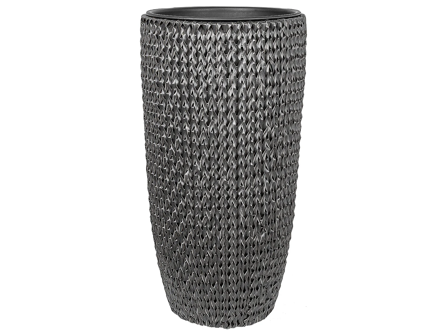 Conjunto de 2 vasos para plantas CEDRUS Ratan sintético 37/45 cm Preto