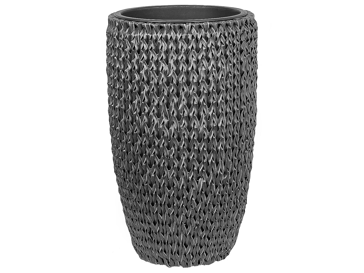 Conjunto de 2 vasos para plantas CEDRUS Ratan sintético 37/45 cm Preto