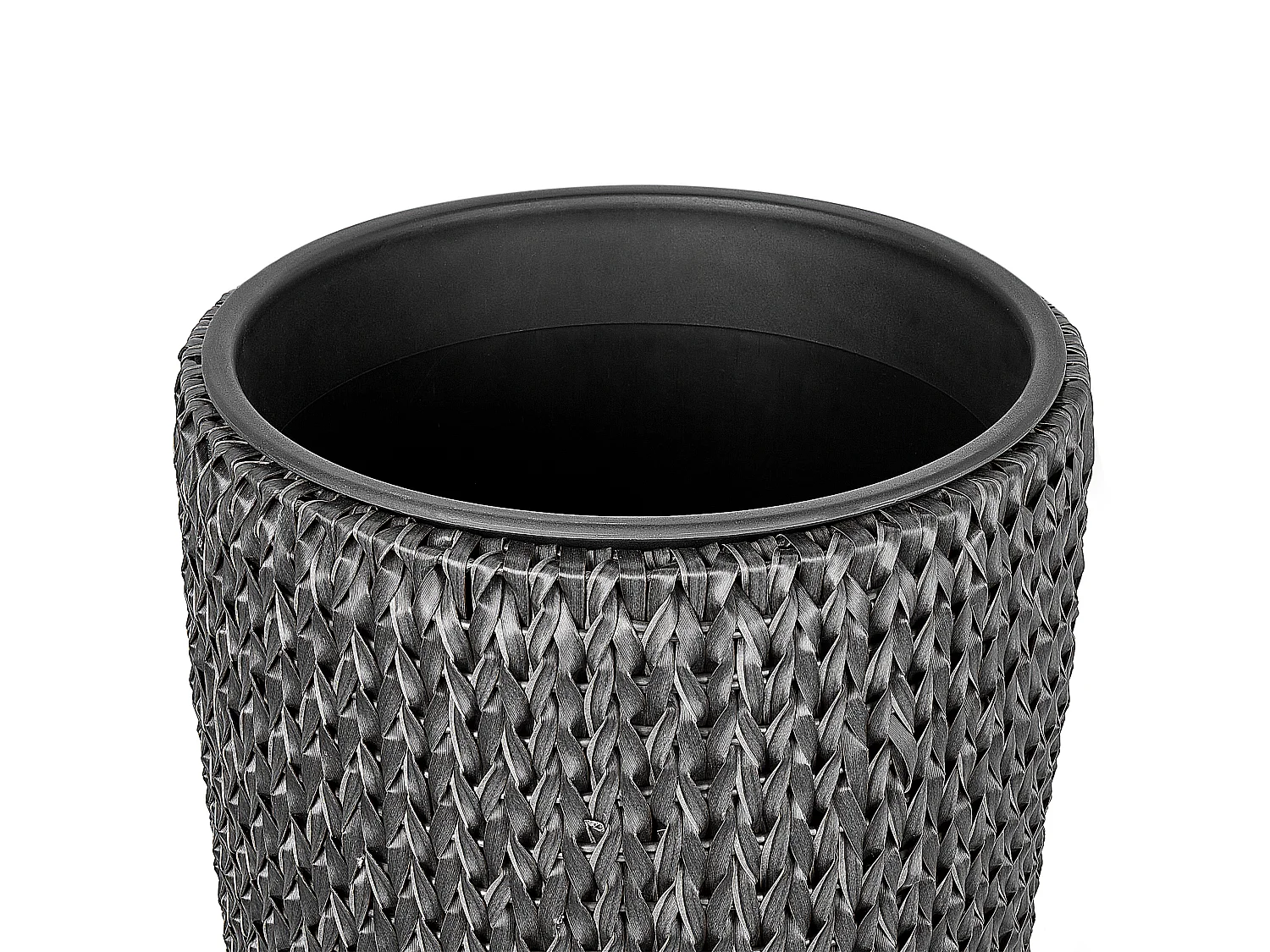 Conjunto de 2 vasos para plantas CEDRUS Ratan sintético 37/45 cm Preto