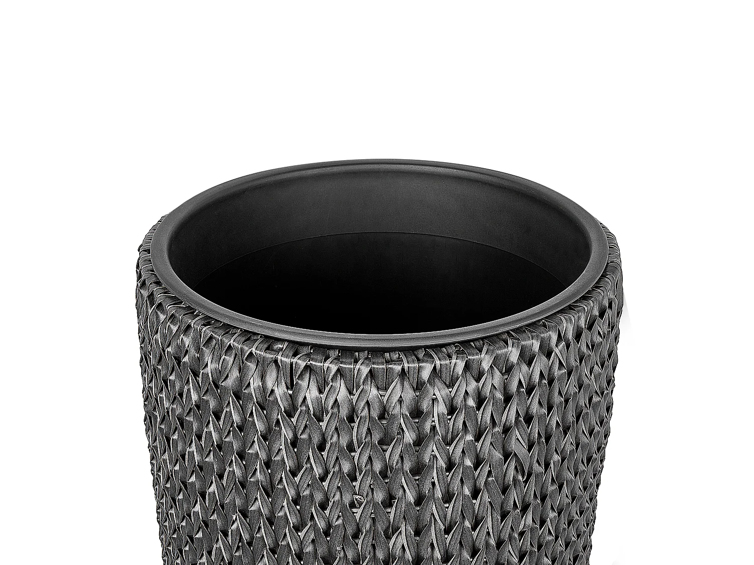 Conjunto de 2 vasos para plantas CEDRUS Ratan sintético 37/45 cm Preto