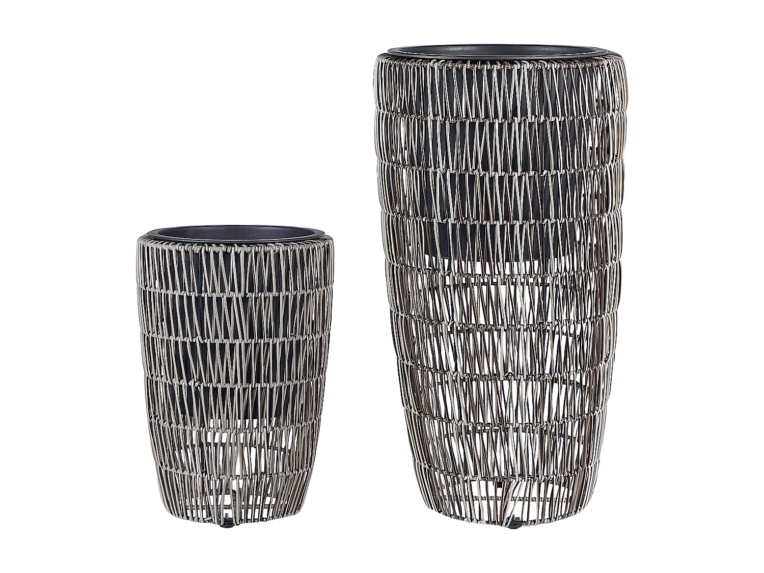 Lot de 2 pots de fleurs CHELONE 26/34 cm Marron