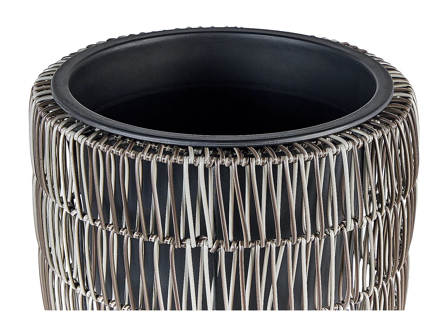 Set mit 2 Blumentöpfen CHELONE PE Rattan 26/34 cm Braun