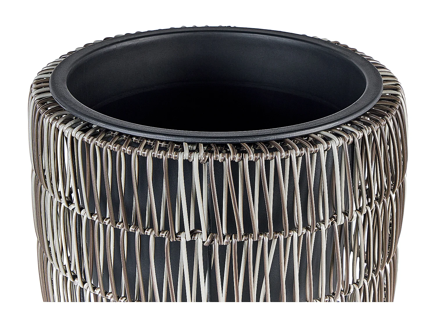 Set mit 2 Blumentöpfen CHELONE PE Rattan 26/34 cm Braun