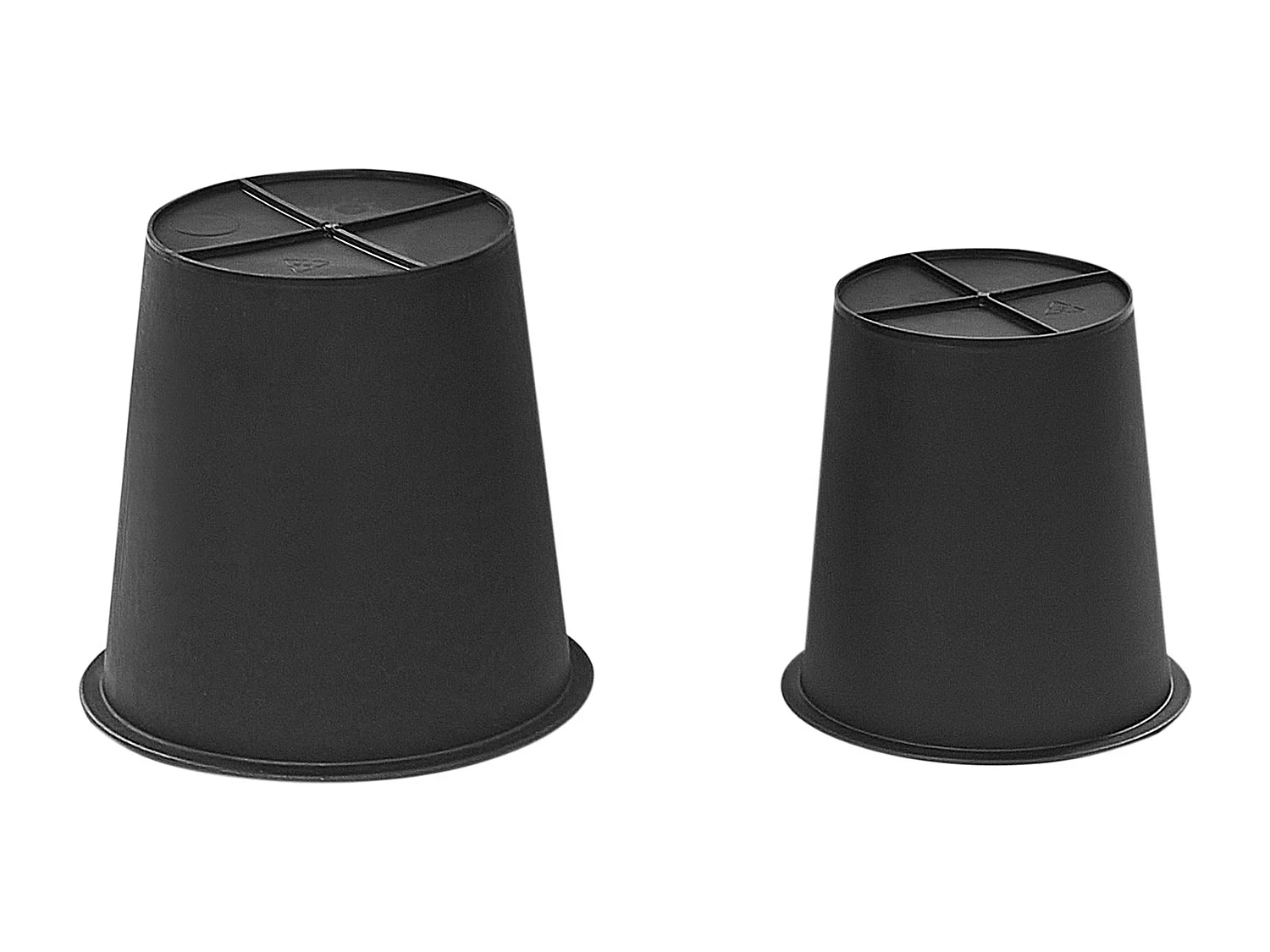 Set van 2 bloempotten CHELONE PE rotan 26/34 cm Zwart