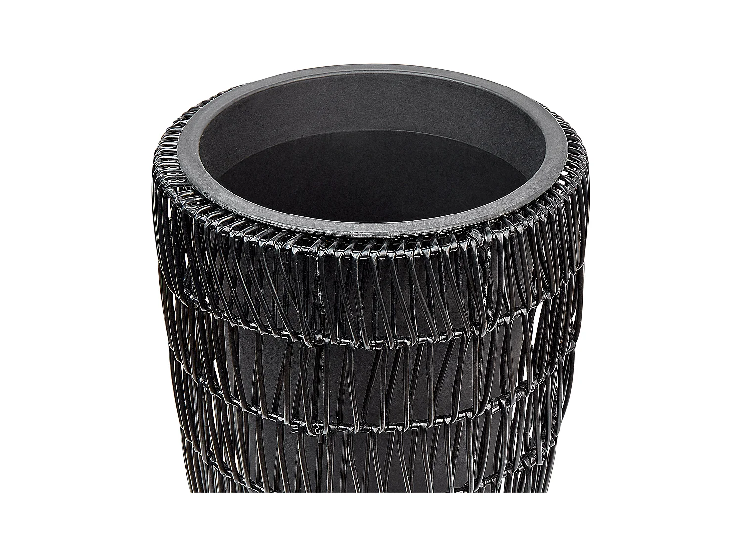 Set van 2 bloempotten CHELONE PE rotan 26/34 cm Zwart