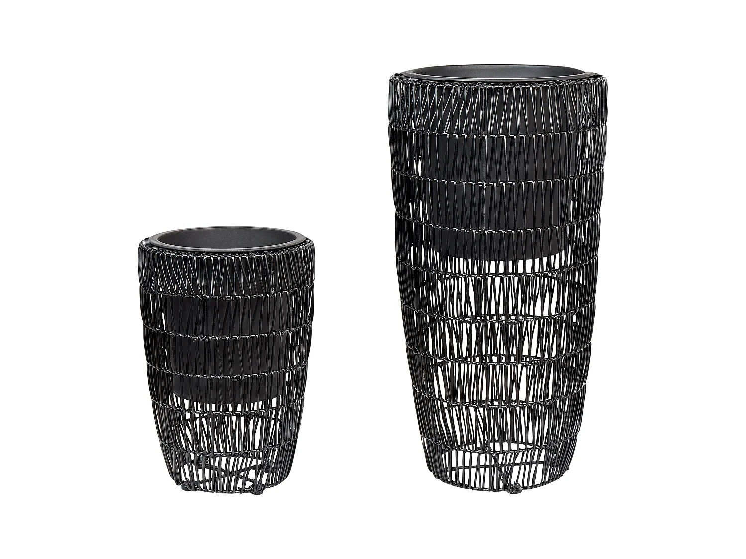 Lot de 2 pots de fleurs CHELONE 26/34 cm Noir