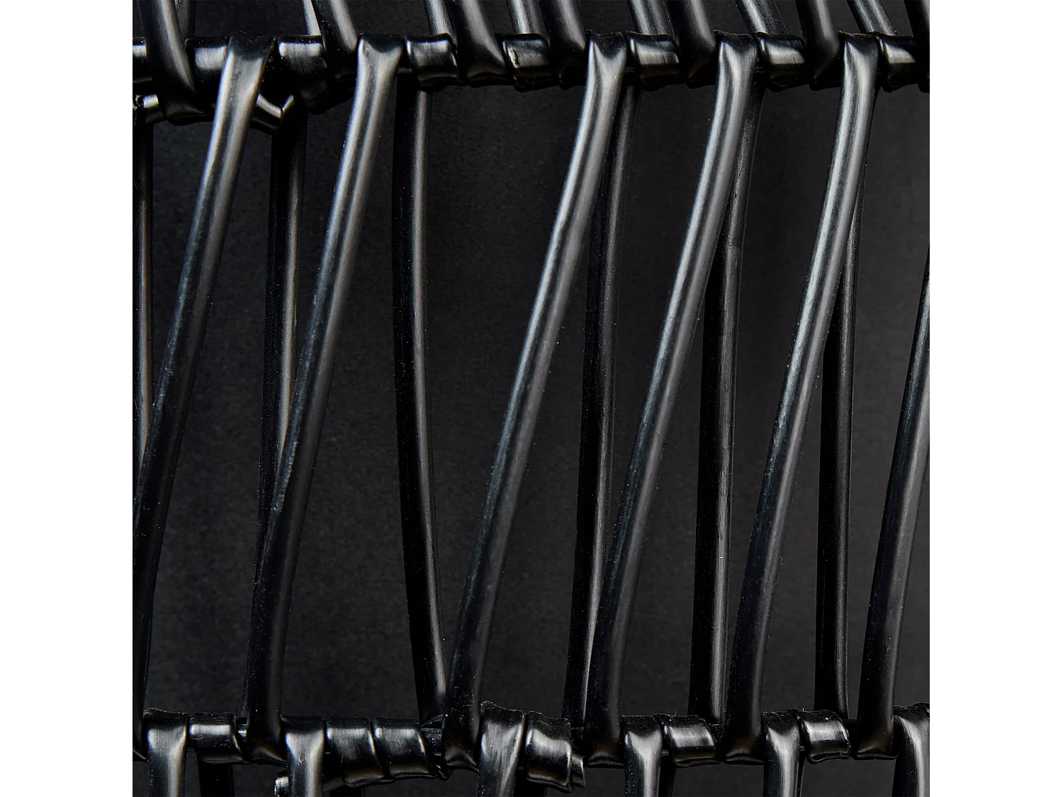 Set van 2 bloempotten CHELONE PE rotan 26/34 cm Zwart