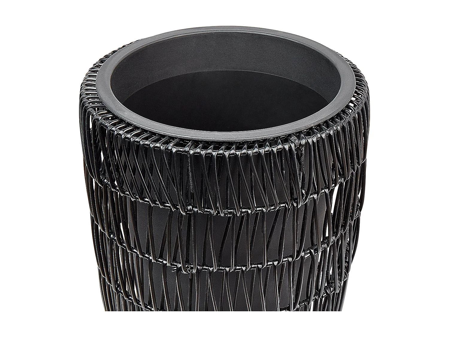 Set van 2 bloempotten CHELONE PE rotan 26/34 cm Zwart