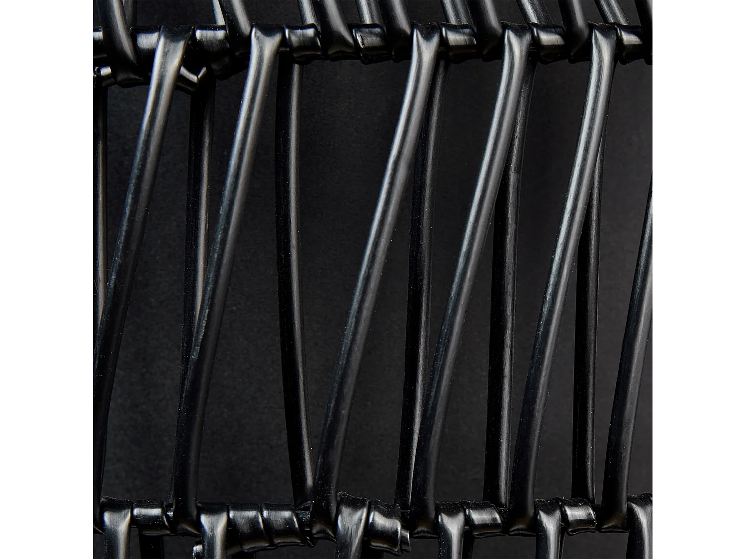 Set van 2 bloempotten CHELONE PE rotan 26/34 cm Zwart