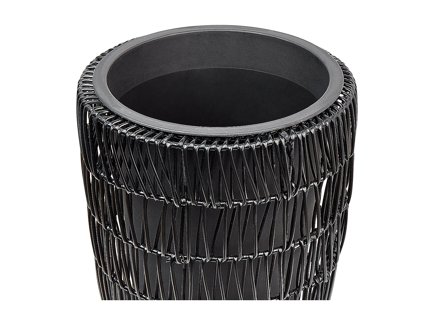 Set van 2 bloempotten CHELONE PE rotan 26/34 cm Zwart