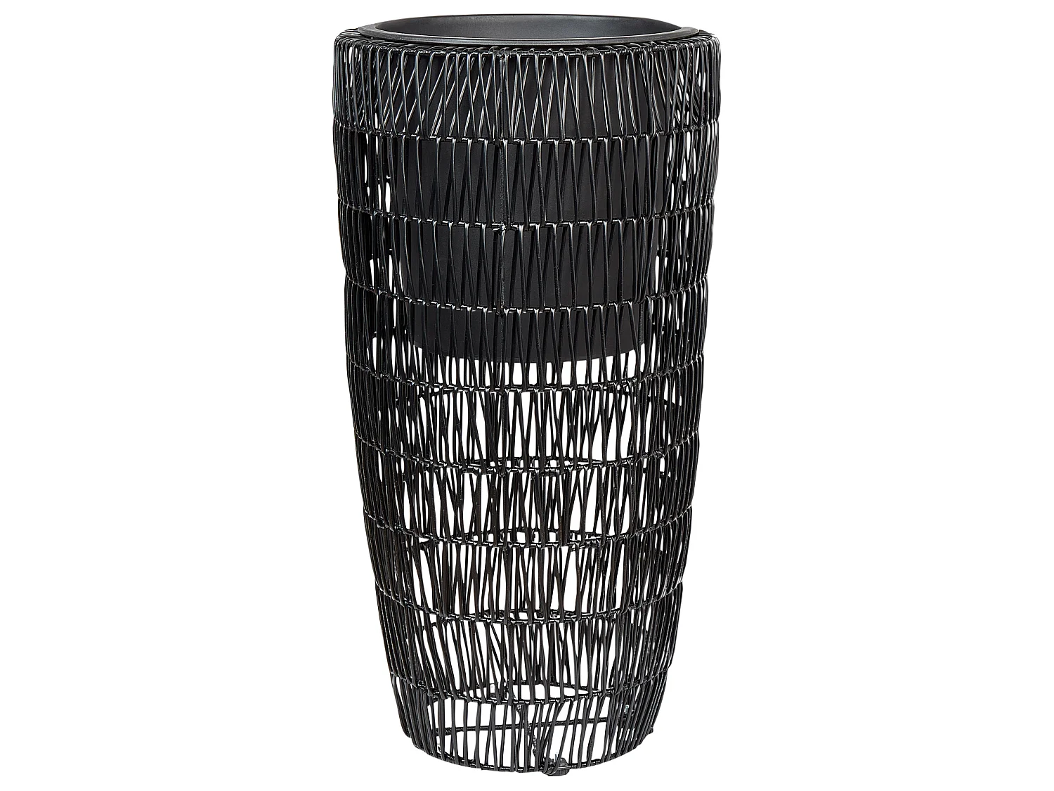 Lot de 2 pots de fleurs CHELONE Polyrotin 26/34 cm Noir
