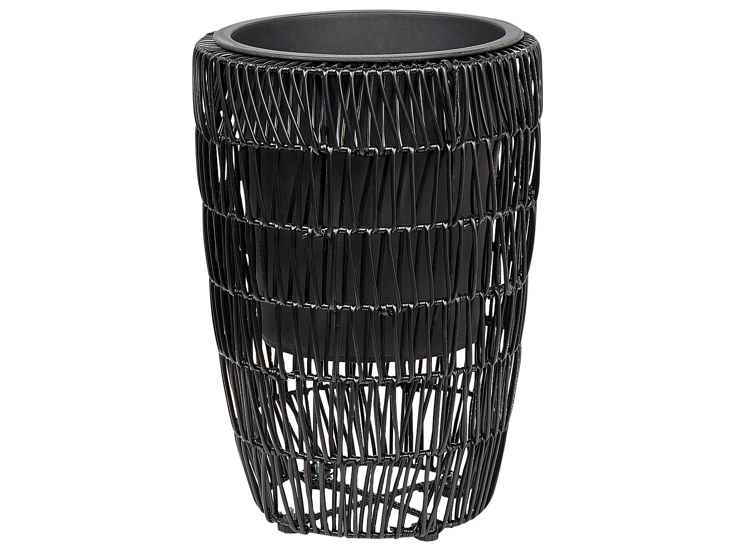 Lot de 2 pots de fleurs CHELONE Polyrotin 26/34 cm Noir