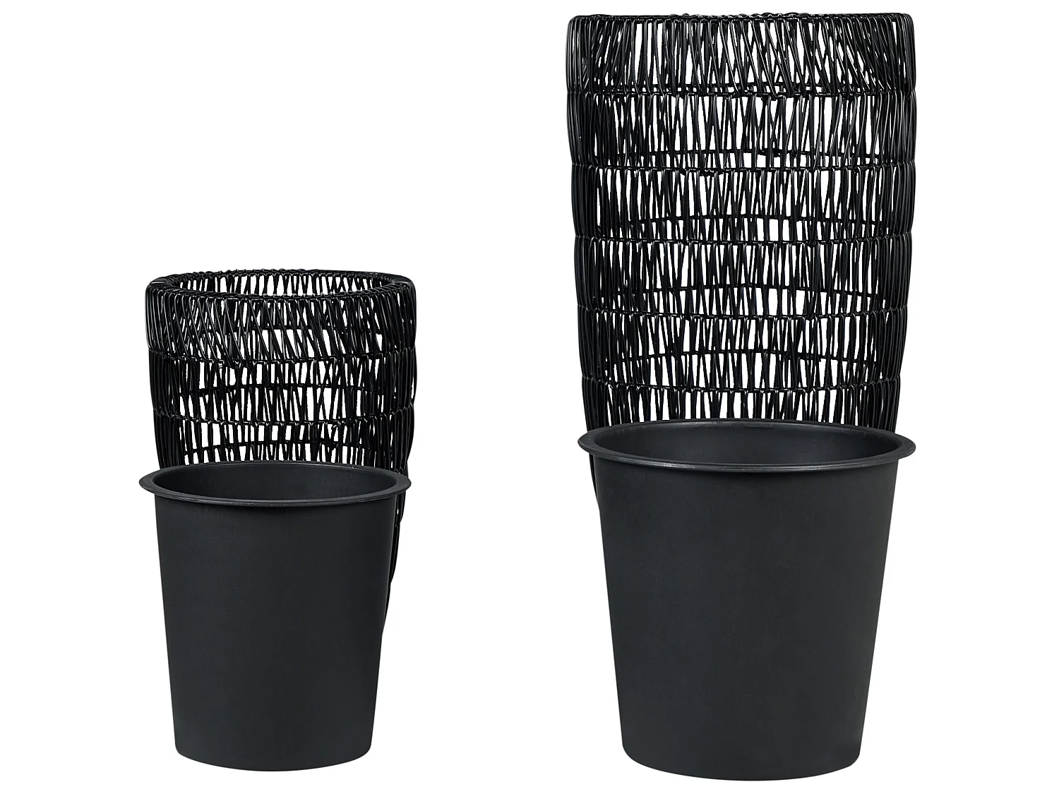 Lot de 2 pots de fleurs CHELONE Polyrotin 26/34 cm Noir