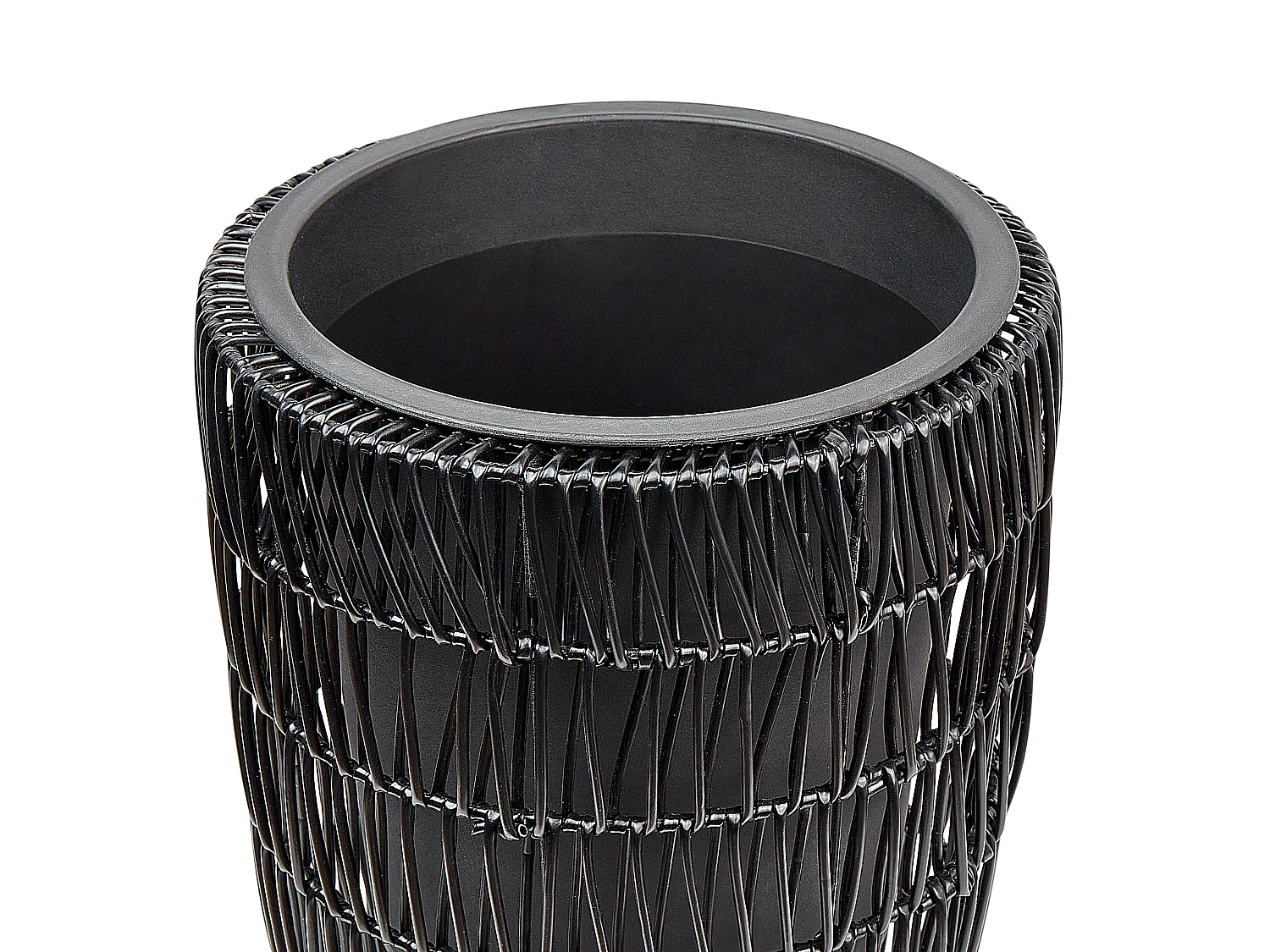 Lot de 2 pots de fleurs CHELONE Polyrotin 26/34 cm Noir
