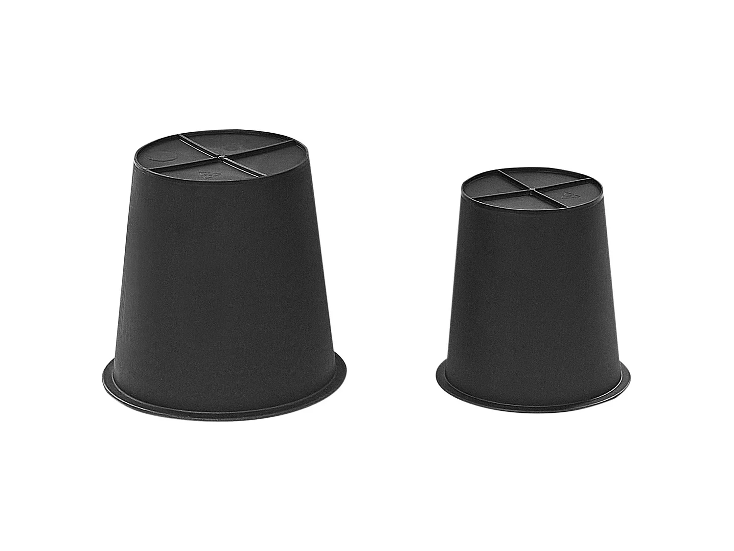 Lot de 2 pots de fleurs CHELONE Polyrotin 26/34 cm Noir