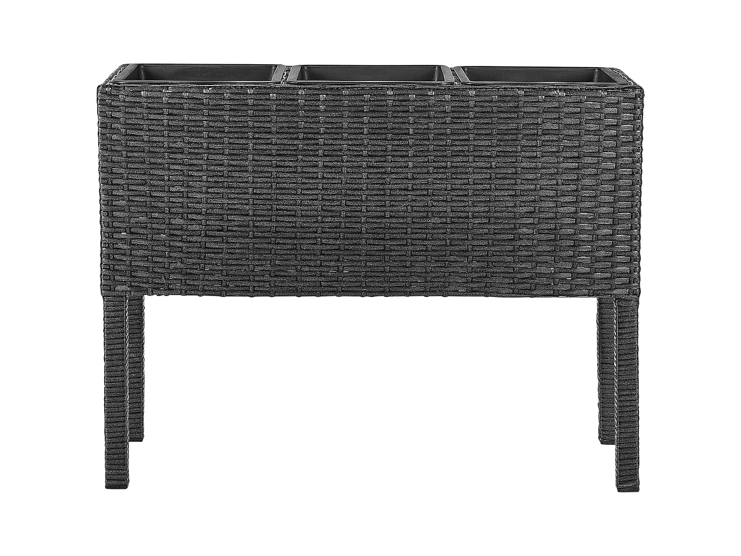 Vaso per piante rialzato CARAGANA Rattan sintetico 77 cm Nero