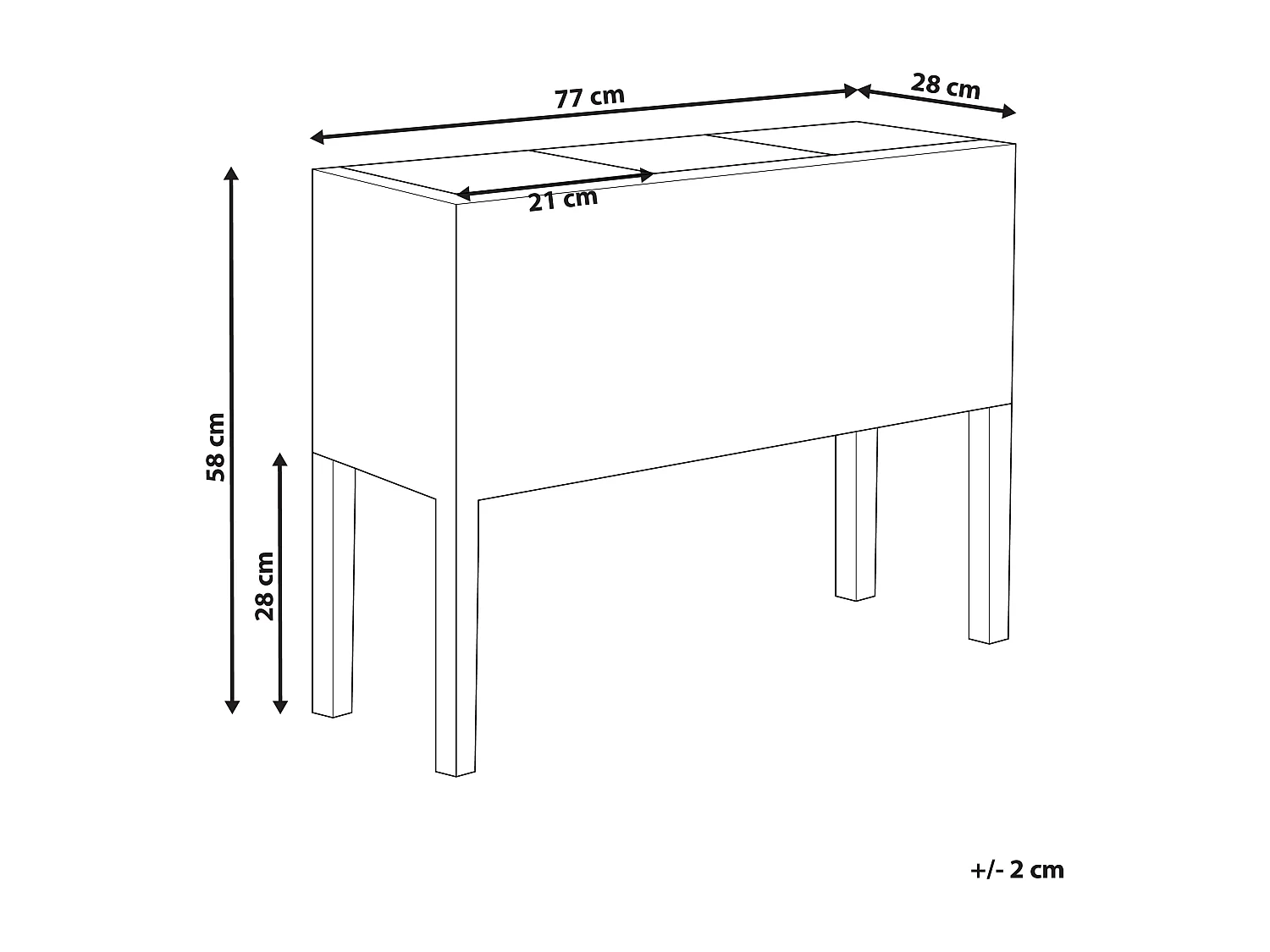 Doniczka na nóżkach CARAGANA Technorattan 77 cm Czarny