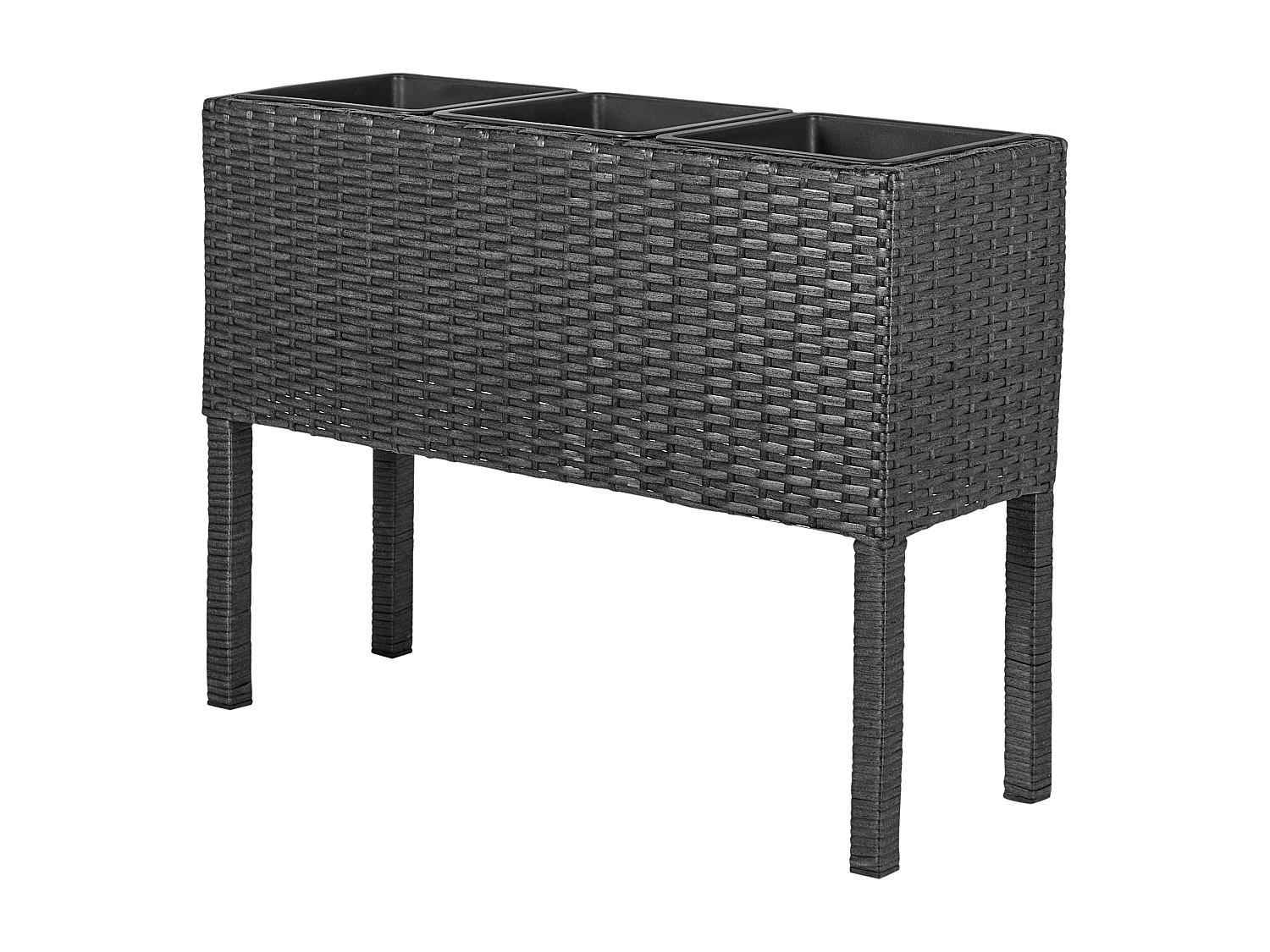 Doniczka na nóżkach CARAGANA Technorattan 77 cm Czarny