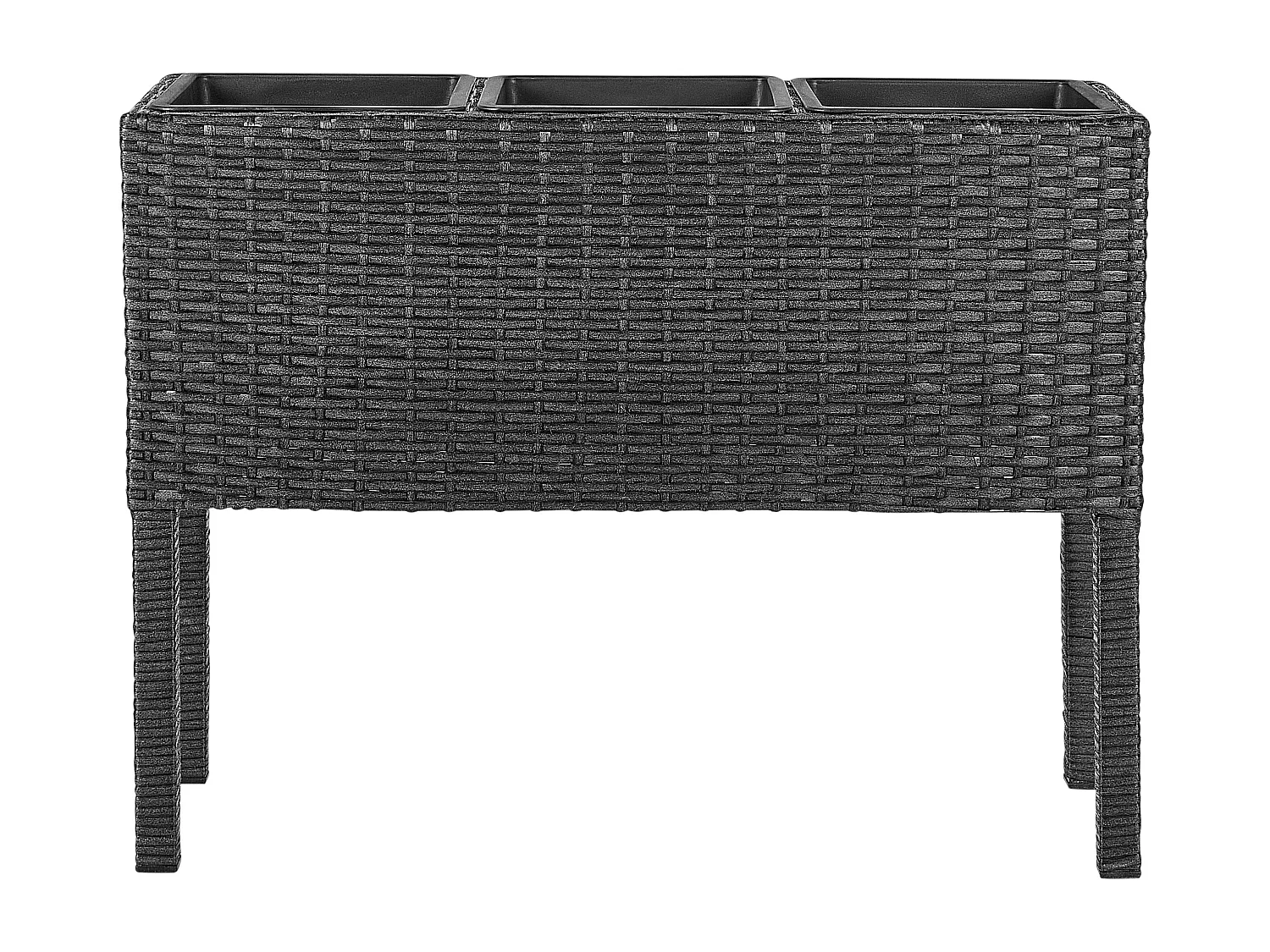 Blumentopf mit Beinen CARAGANA PE Rattan 77 cm Schwarz