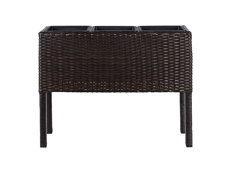 Garten Hochbeet auf Stelzen Rattan braun rechteckig Pflanzkasten Boho Caragana