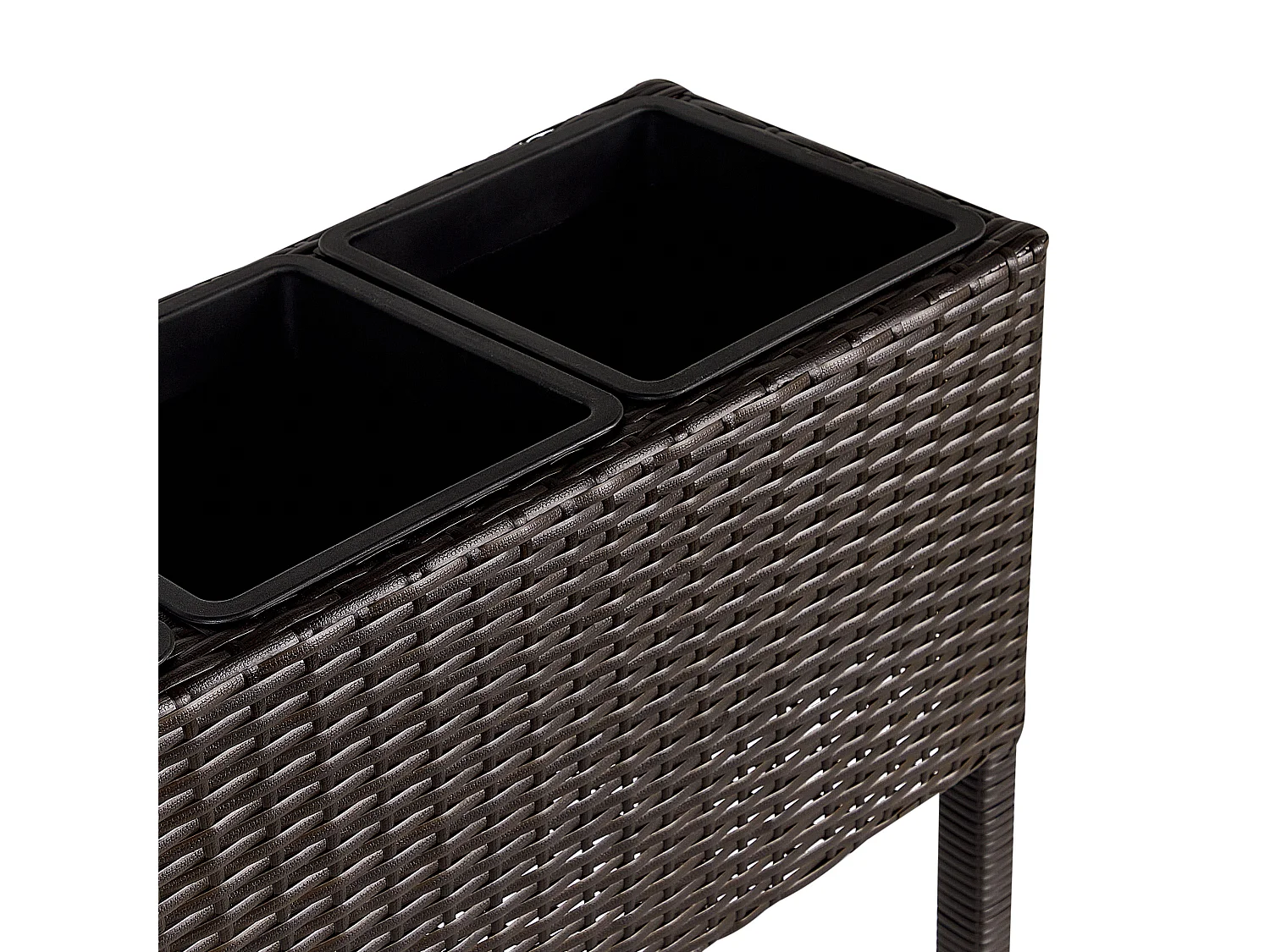 Blumentopf mit Beinen CARAGANA PE Rattan 77 cm Dunkelbraun