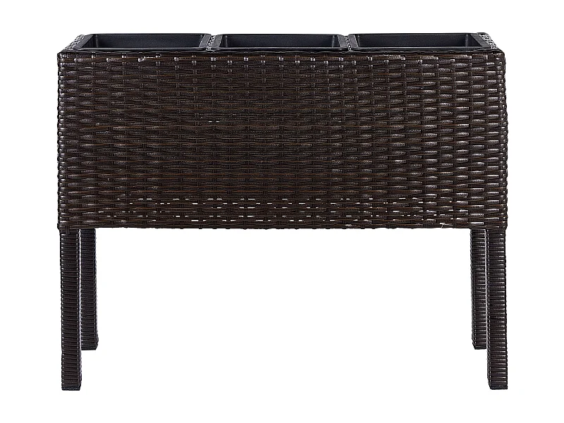 Verhoogde bloempot CARAGANA PE rotan 77 cm Donkerbruin